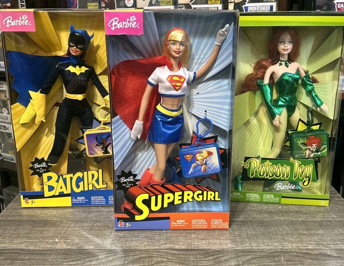 Mattel Barbie Wonder Woman Super Girl Bat Girl DC Comics Dolls