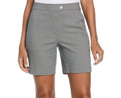 Rafaella Women's 8 Shorts Pull On  7'' Inseam Stretch Short Black White Size 8