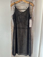 B14 NWT Papell Boutique Evening Black Beaded Sz 12 Holiday Cocktail Party Dress