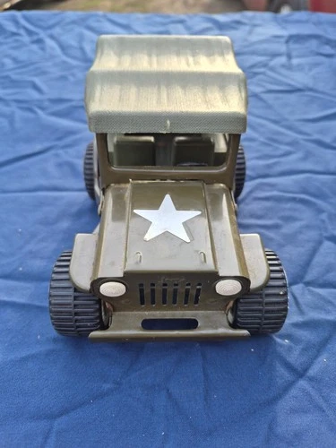 1960's 70's Tonka Mini ARMY Jeep Green Beach Buggy With Canopy NICE