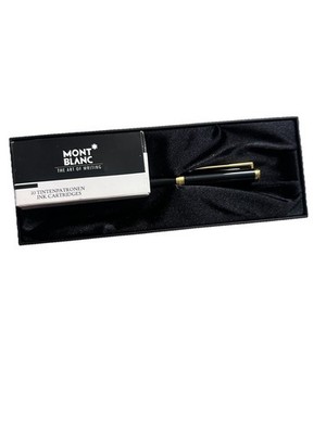 Vintage Montblanc Noblesse Oblige BlackGold Fountain Pen w/ Box & Ink Cartridges
