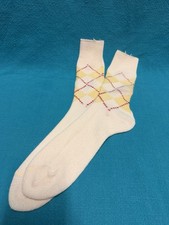 Men's VTG Dress Socks 10-13 Acrylic Blend Argyle Design 80s 90s USA 18" NOS