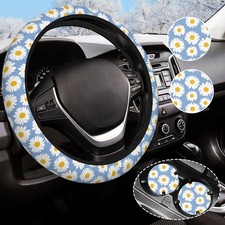 Leopard Print Steering Wheel Cover Anti-slip Universal For 14.5-15 Inch