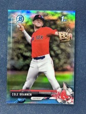2017 Bowman Chrome Sky Blue Refractor Cole Brannen Red Sox /399