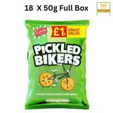 Golden Wonder Pickled Onion Bikers 18 X 50g/Baked Crisp/Snack/Lunch Pack Bulk