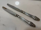 (2) Gorham SOVEREIGN Sterling Silver 9” Table Knives No Monogram Stainless Blade