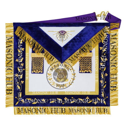 Masonic Grand Lodge Orator Apron  Handmade Lambskin Regalia with Hand Embroidery