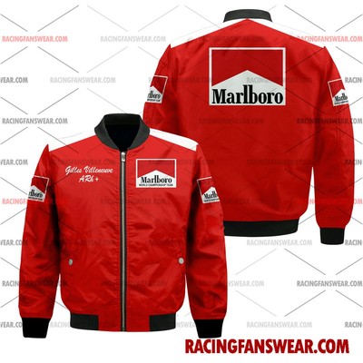 Gilles Villeneuve Formula One Racing 1978 Uniform Apparel Clothes Bomber Thick C
