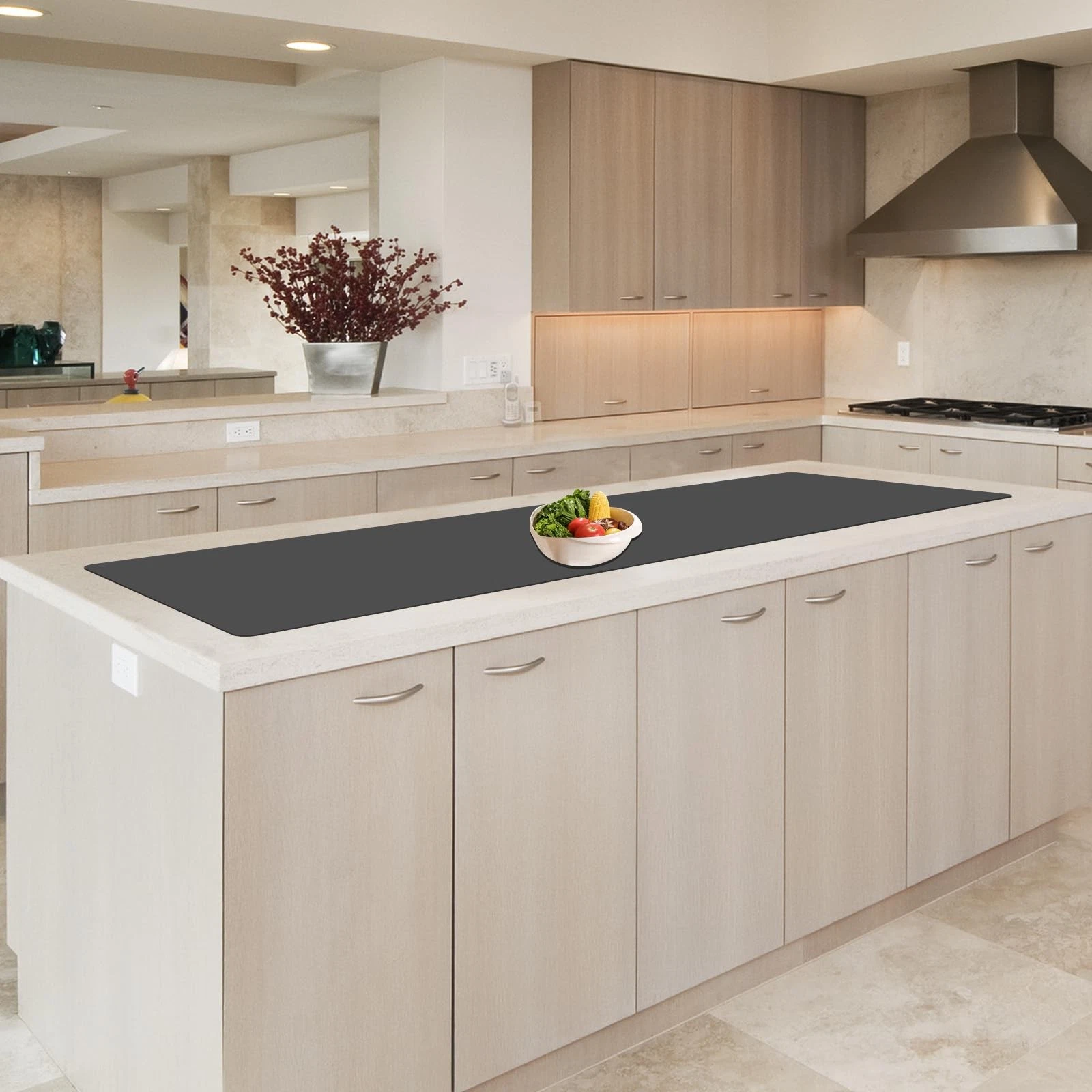 Large Silicone Mats Kitchen Counter 78.7x15.7 Inch Heat Resistant Dark Gray