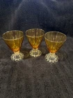 Vintage Anchor Hocking Berwick Boopie Amber 3.75" Liquor Cocktail Glasses