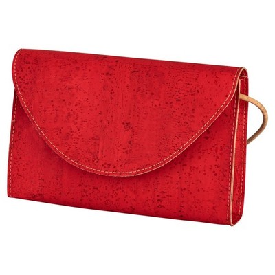 Kleine rote Kork-Clutch   vegan, leicht & nachhaltig handgefertigt