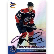 2002-03 PACIFIC PLATINUM MCDONALD #41 MARKUS NASLUND VANCOUVER CANUCKS AUTOGRAPH