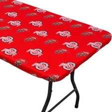 Ohio State Buckeyes Fitted Table Cover / Tablecloth: 3 Sizes Available