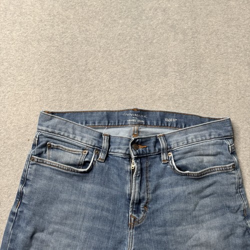 Banana Republic Travel Jeans Mens 32x30 Blue Denim Faded Athletic Stretch Adult - Picture 3 of 10