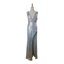 Novaluxe silver sequence Maxi gown Size L