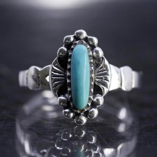 size 6.5, Native American southwestern sterling silver 925 ring with turquoise