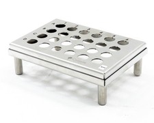 CMI 24 Spaces, 6x4 Stainless Steel Freezer Test Tube Rack, Two Pieces