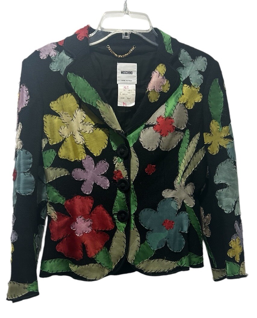 ジャケット Moschino Blazers Moschino Vintage Vintage Blazer Jacket Appliqué Floral