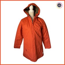 Nike Swoosh Athletic Pass Transit Retro Vintage Women Orange Coat Fleece - L