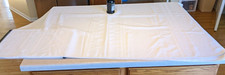Rectangle Tablecloth White, Stripped 98 x 60" 8 x 5' "pure white" polyester