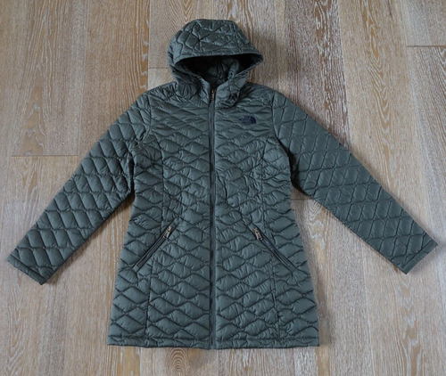 The North Face Girls ThermoBall Parka Coat In Green Size L(14/16) EUC