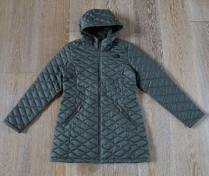 The North Face Girls ThermoBall Parka Coat In Green Size L(14/16) EUC