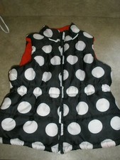Gymboree Girls Penguin Black White Dot Puffer Vest Size M 7-8  24 