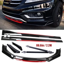 Front Bumper Lip Spoiler Splitter Side Skirt Body Kit For Honda Accord Civic