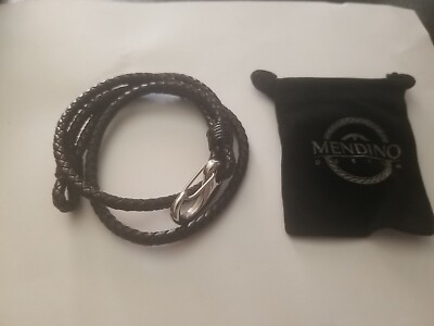 Faux Leather Lobste Bracelet by Mendino Brown Unisex Braided - One Size Fits All