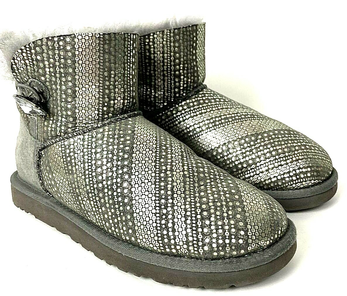 UGG Australia 1003735 Mini Bailey Button Bling Sz 7 Suede