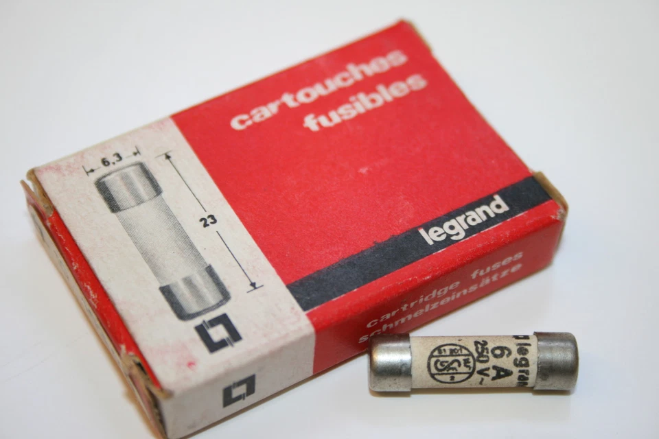 LEGRAND 103-06 6A CERAMIC FUSE 23 X 6.3 (x1) fbb22i
