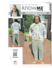 Men's Knit Button Up Top and Pants 44-52 Know Me by Mimi G Sewing Pattern ME2009