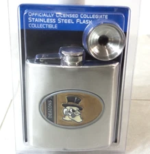 STAINLESS STEEL  HFC-WAKE FOREST DEMON DEACONS HIP-FLASK G124310-2 (11) (R) FF-1