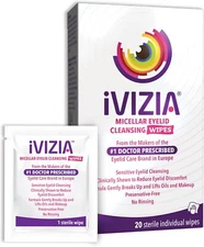 IVIZIA Eyelid Cleansing Wipes for Sensitive Eyelid Cleansing, Preservative-Free,