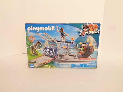 2018 Playmobil The Explorers #9433 Enemy Airboat with Raptors Building Set MIP