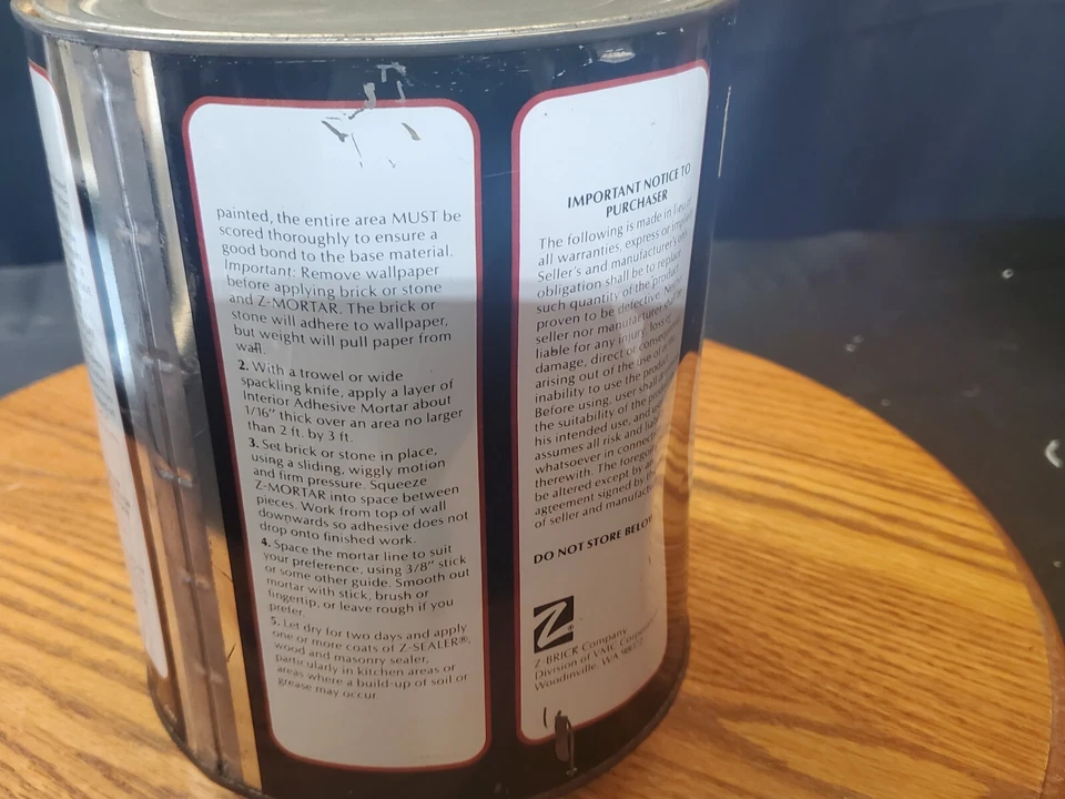 Mortero Z para ladrillos de ladrillo Z Inca, lata de galón Foto 3 de 4