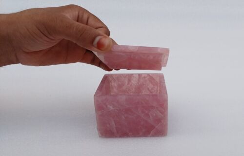 Crystal Rose Quartz Jewelry Box, Gemstone Jewelry box, Collectible Storage Box - Picture 5 of 5