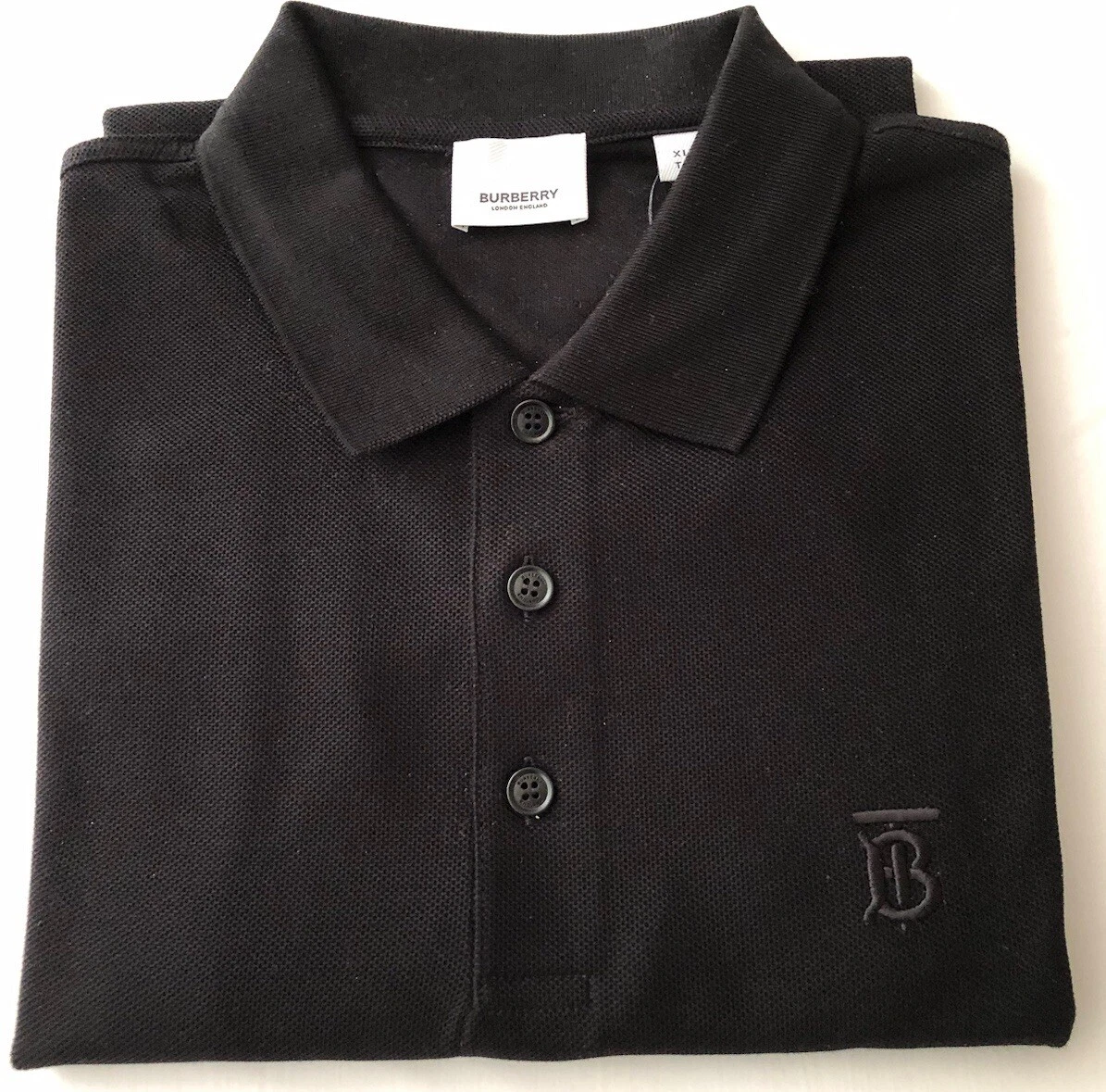 Burberry — BURBERRY London Black/Nova Plaid golf polo shirt men's XL $500 retail/New w/tags