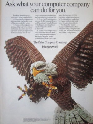 10/1971 PUB HONEYWELL COMPUTER SYSTEM COMMAND CONTROL ADLER ORIGINAL ANZEIGE