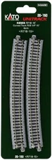 Kato N Scale ~ New ~ UniTrack 718mm 28 1/4″ Radius 15º Curve Track (4 Pc) 20-150