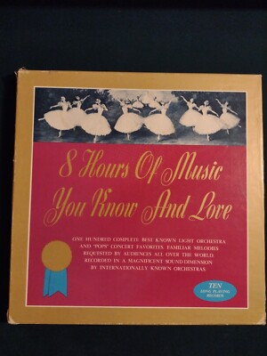 8 Hours Of Music You Know And Love 10-LP box set Budget Sound Inc STP-10 