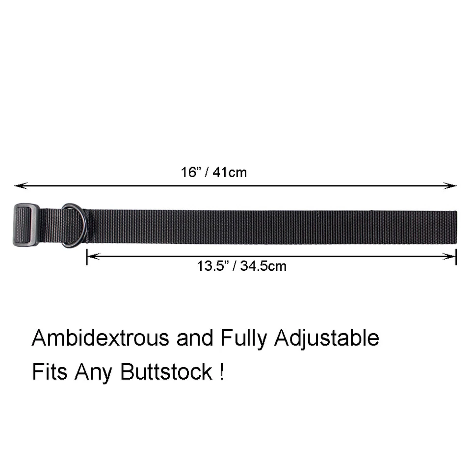 Tactical Gun Sling Adjustable Rifle Sling 1.25 Inch Nylon Strap with D Ring Loop - Image 2 of 4