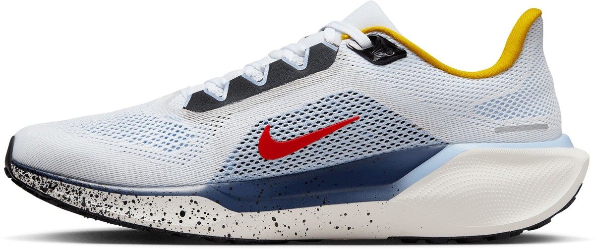 Nike Men's Pegasus 41 White/Psychic Blue/Speed Yellow Road