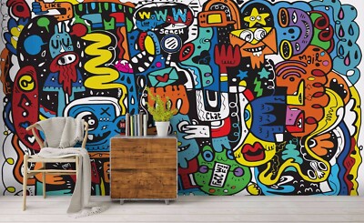 3D Monster Graffiti Wallpaper Wall Mural Removable Self-adhesive Sticker 86