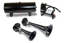 Kleinn Air Horns Hk5 Complete Dual Train Horn System - Chrome Kleinn Air Horns Hk5 Complete Dual Train Horn System - Chrome