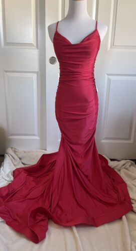 D. Darlin Red Long Mermaid Prom/evening Dress - Picture 1 of 8