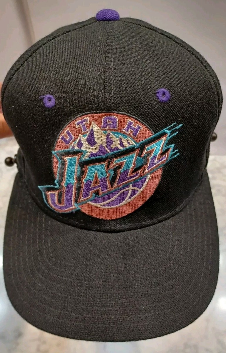Vintage 90s Utah Jazz Starter Hat Mountain NBA Basketball Clean