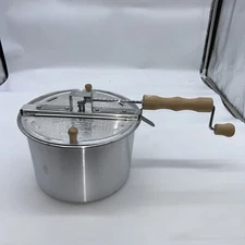 Great Northern Original Stove Top Popcorn Spinner STAINLESS STEEL 6 1/2 Quart