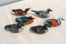  6 Artmark Hand Painted Ceramic Ducks - 3.5" Vintage