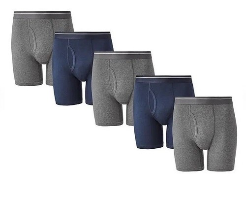 Calzoncillo boxer elástico de algodón 5 Member's Mark para hombre con mecha de humedad frontal mosca ropa interior - Imagen 8 de 14